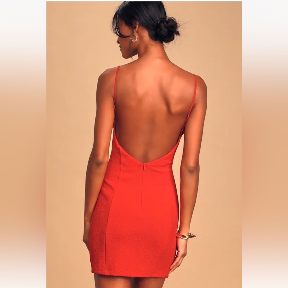 Lulus Red Backless Bodycon Mini Dress